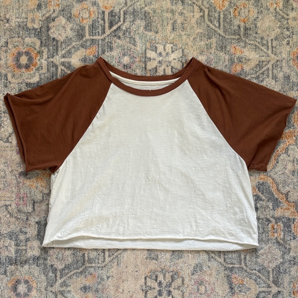 Aerie raglan oversized cropped tee